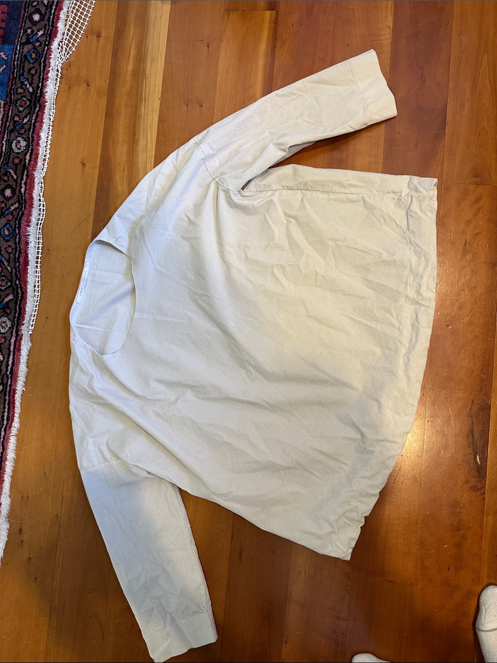 Women's Light Cream Casual Long-Sleeve Blouse